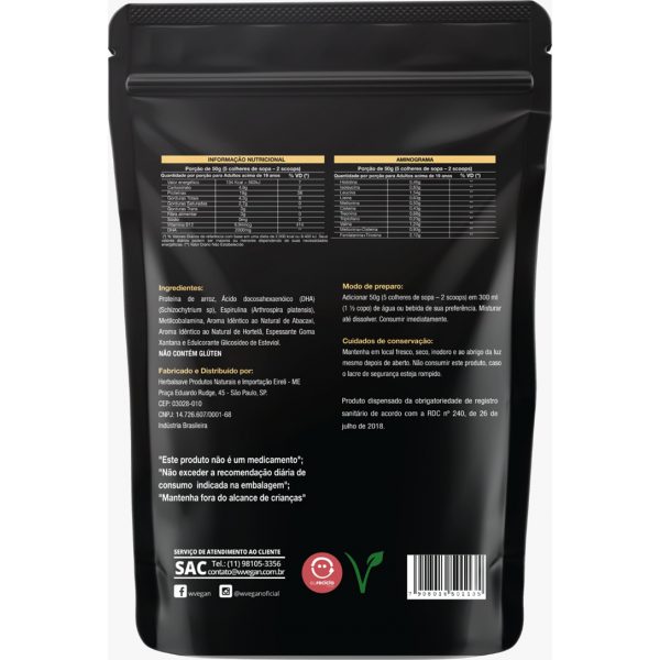 Rice Protein Premium 900g Sabores Embalagem Refil - WVegan