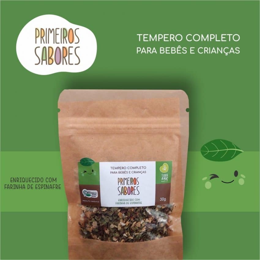 Tempero Primeiros Sabores Enriquecido com Espinafre Orgânico 30g - Terra Amor