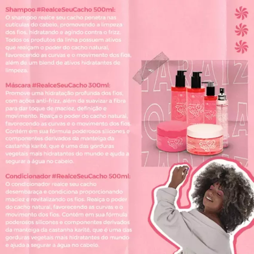 Kit Realce seu Cacho Completo (6 Produtos) - Roza Raiz Cosméticos