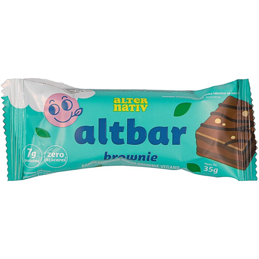 Barra de Proteína Vegana sabor Brownie 35g (Altbar) - Alternativ