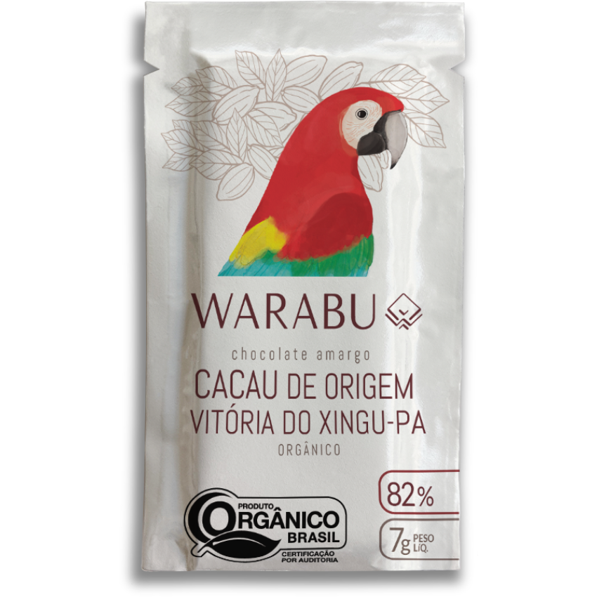 Caixa Chocolate Orgânico Amargo 82% Cacau, 7g X 80un - Warabu
