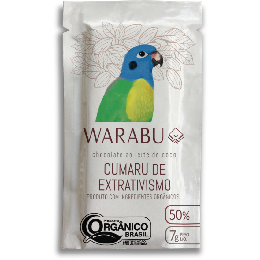 Caixa Chocolate Orgânico Cumaru 50% Cacau, 7g X 80un - Warabu
