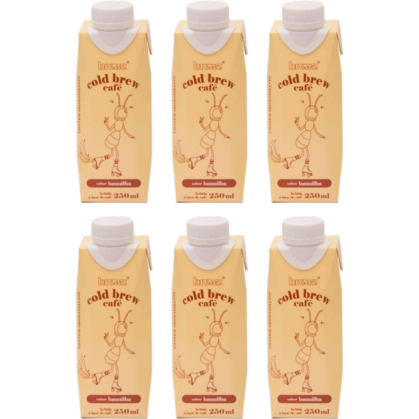 6x Cold Brew (café gelado) - sabor Baunilha 250ml - Brewz
