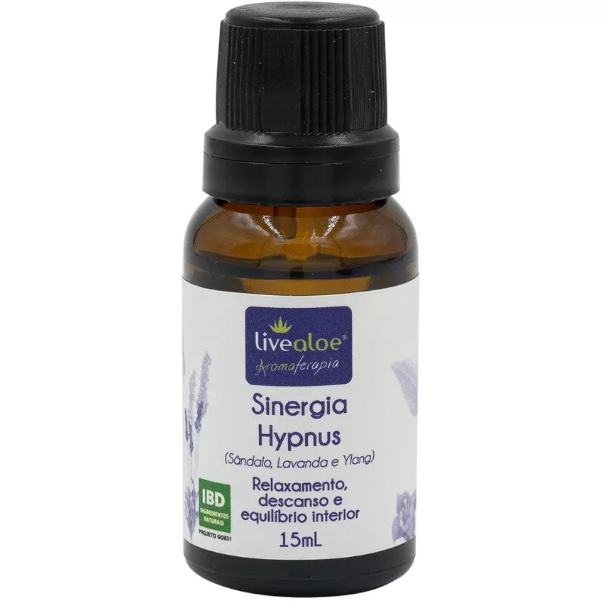 Sinergia Hypnus - Óleos Essenciais de Sândalo, Lavanda e Ylang 15ml - Live Aloe
