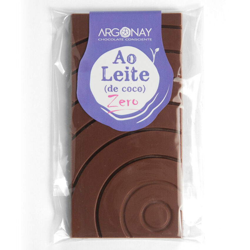 Barra de Chocolate ao Leite de Coco Vegano - Zero açúcar 100g - Argonay Chocolates