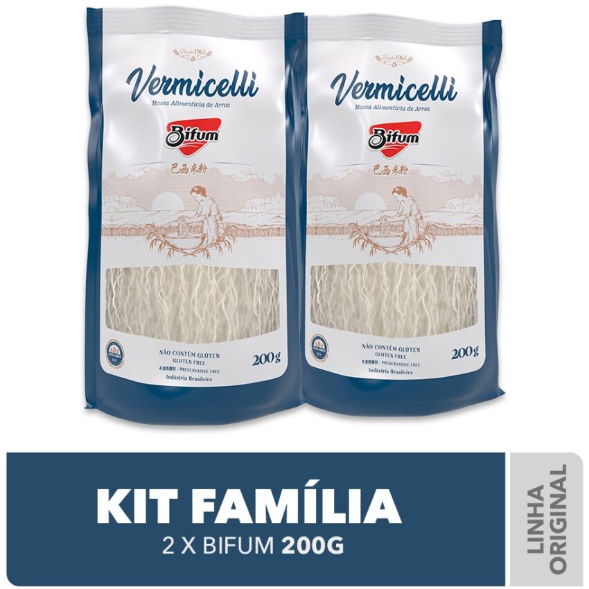 Kit 2 unid Macarrão Arroz Bifum Original 200g