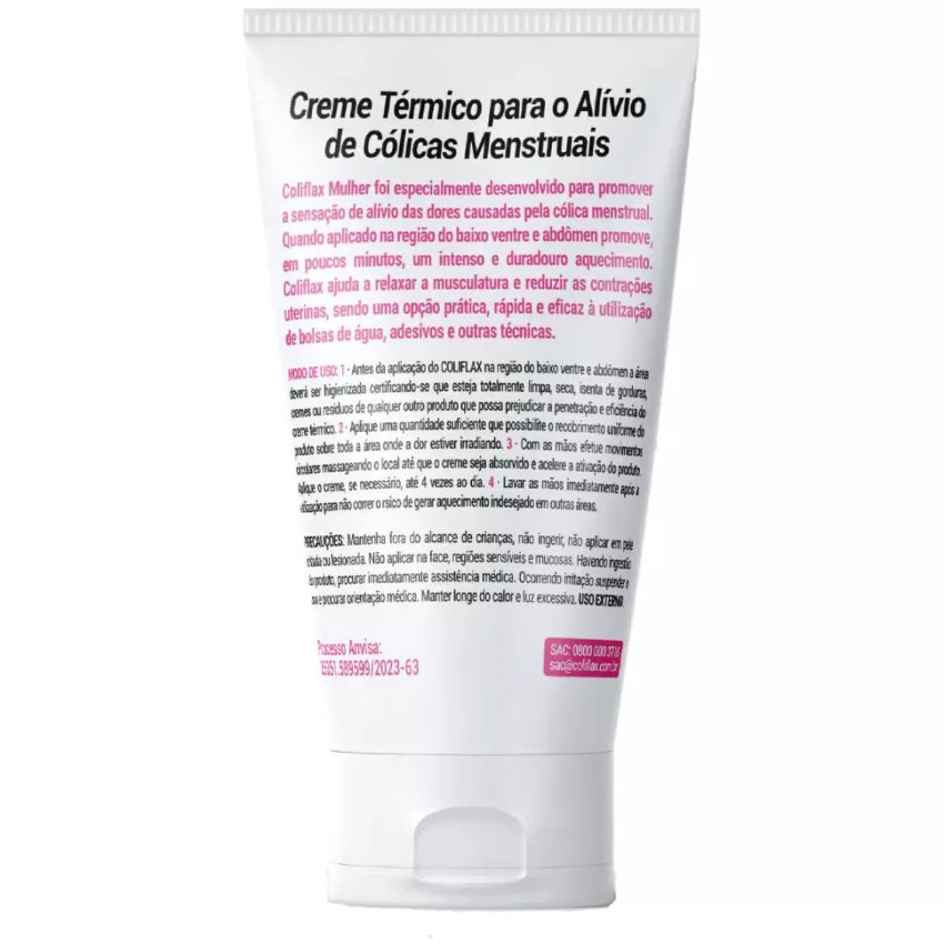 Creme Térmico Cólica Menstrual 30g - Coliflax Mulher