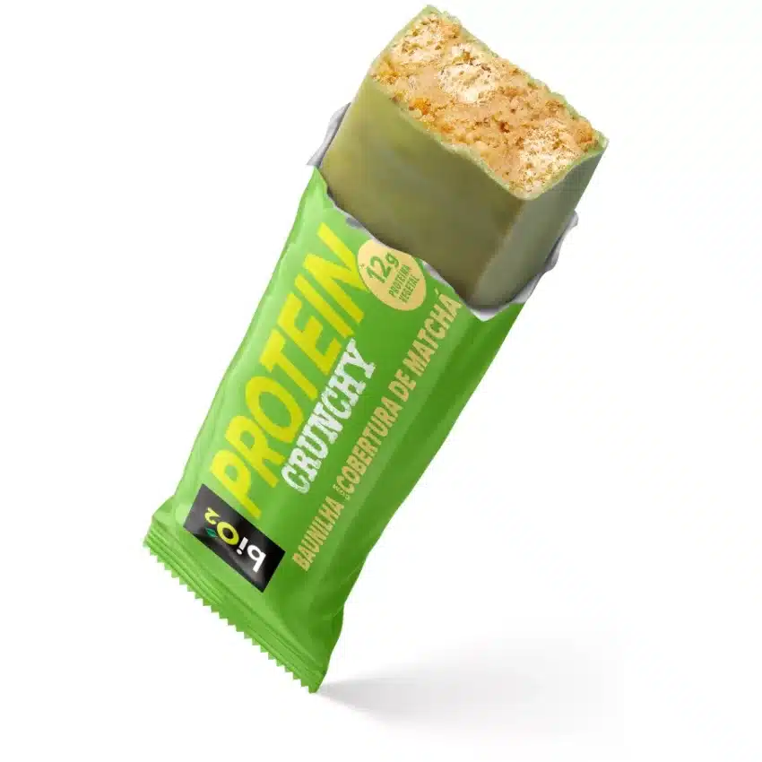 Barra de Proteína Crunchy - Baunilha com cobertura de Matchá 50g - biO2
