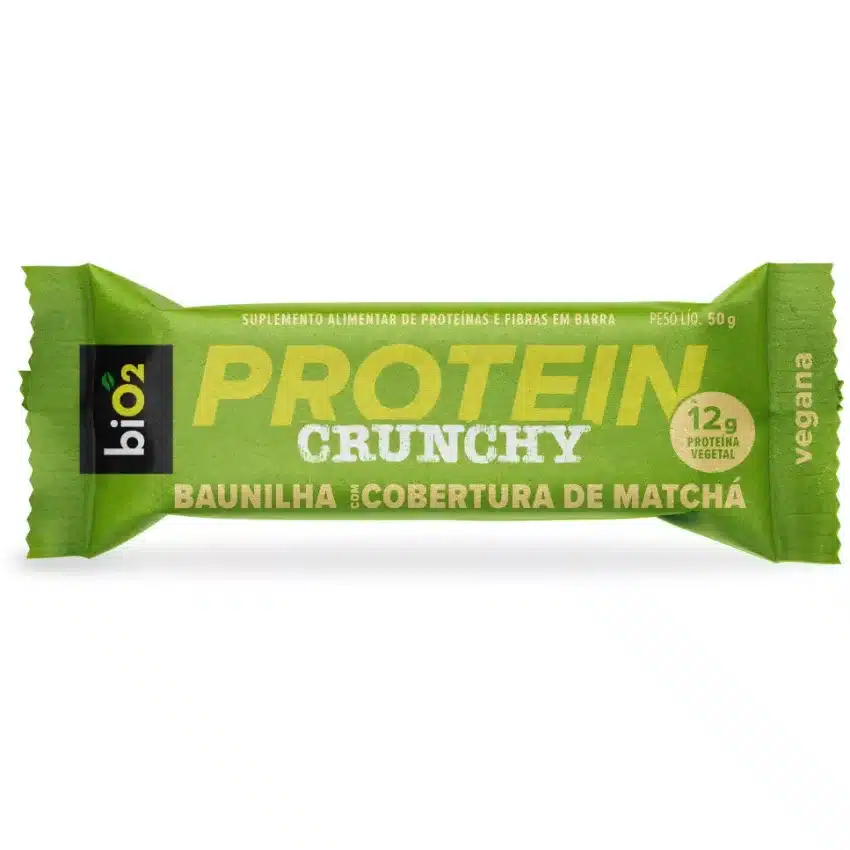 Barra de Proteína Crunchy - Baunilha com cobertura de Matchá 50g - biO2
